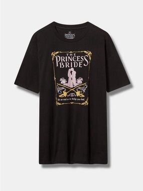 torrid size 2 Black The Princess Bride Graphic Tee with Pink & Gold Print